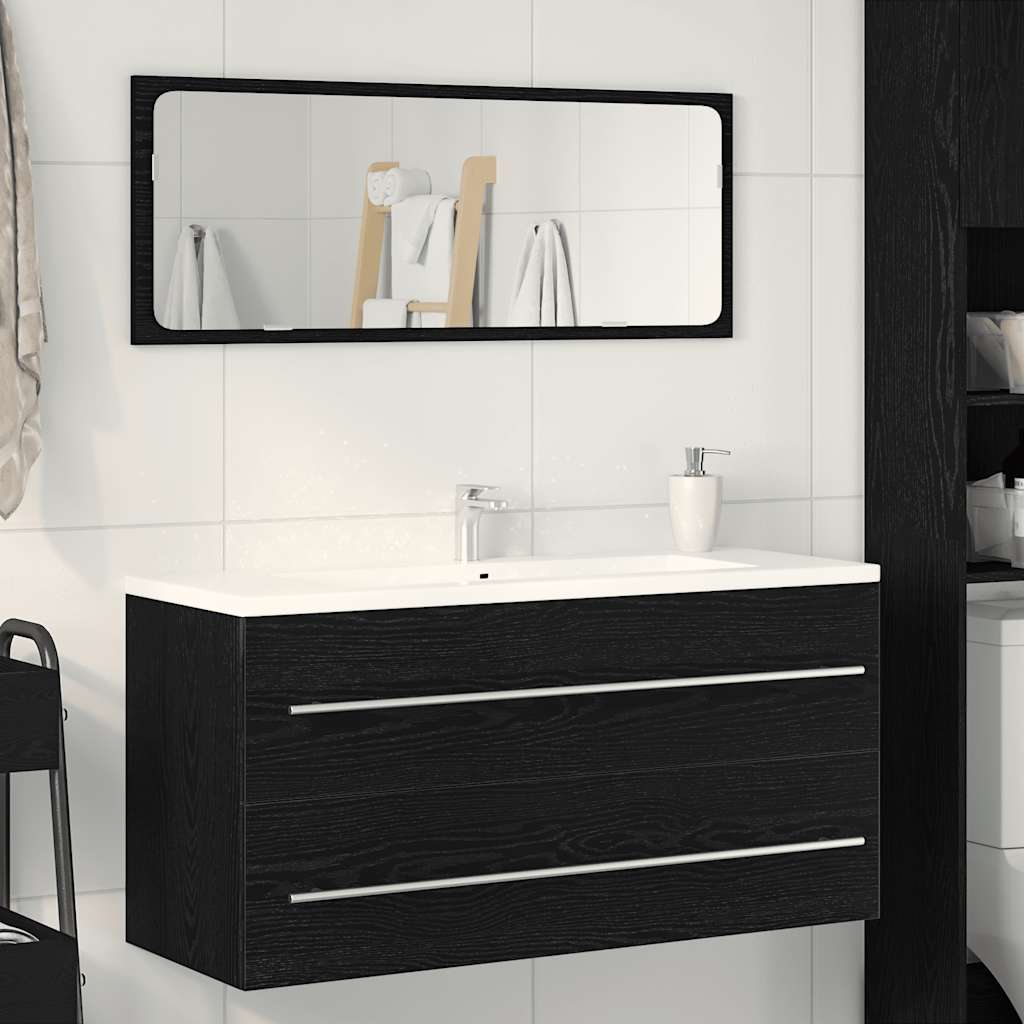 Mobile Lavabo Bagno Nero 100x38,5x48cm Legno Multistrato