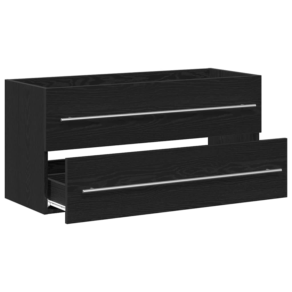 Mobile Lavabo Bagno Nero 100x38,5x48cm Legno Multistrato - Image 3