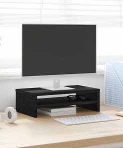 Supporto Per Monitor Rovere Nero 42x24x13 Cm In Truciolato