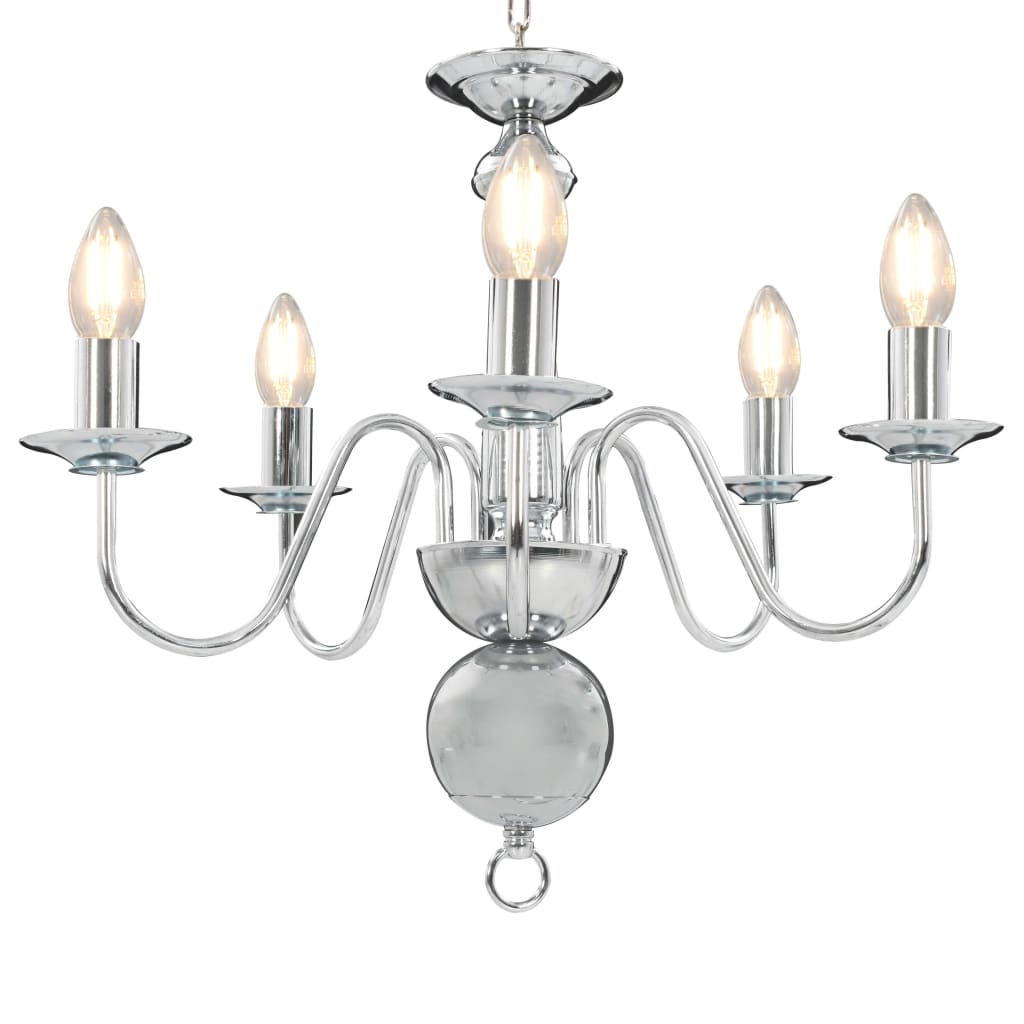 Lampadario Argento 5 Lampadine Attacco E14 - Image 5