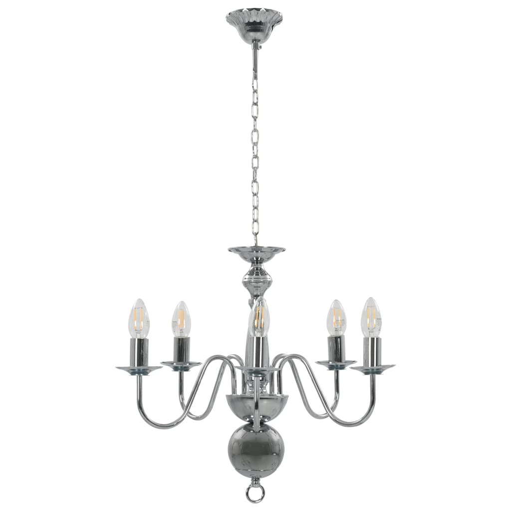 Lampadario Argento 5 Lampadine Attacco E14 - Image 6