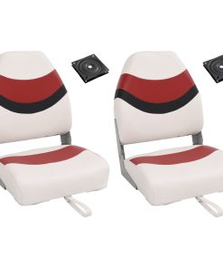 Set Sedile Da Barca Pieghevole 4 Pz Con Schienale Alto