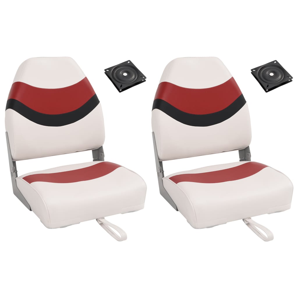 Set Sedile Da Barca Pieghevole 4 Pz Con Schienale Alto