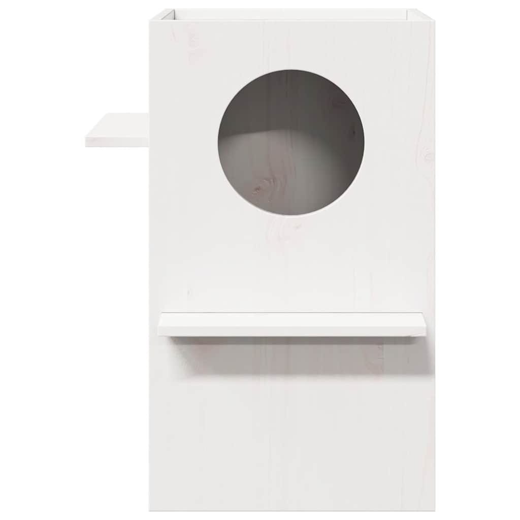 Cuccia Per Gatti Bianca 43x43x60 Cm In Legno Massello Di Pino - Image 6