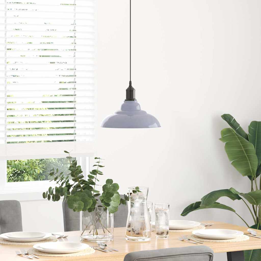 Lampada Sospensione Regolabile E27 Grigio Lucido Ø31 Cm Metallo