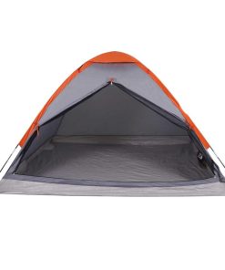 Tenda Da Campeggio A Cupola 4 Persone Grigio E Arancione