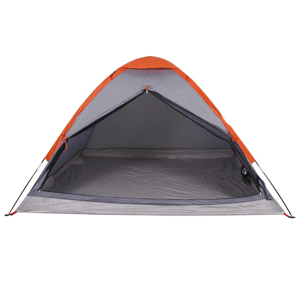 Tenda Da Campeggio A Cupola 4 Persone Grigio E Arancione