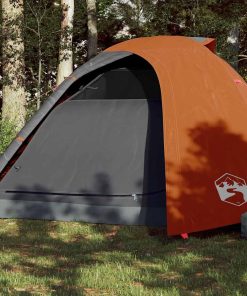 Tenda Da Campeggio A Cupola 4 Persone Grigio E Arancione