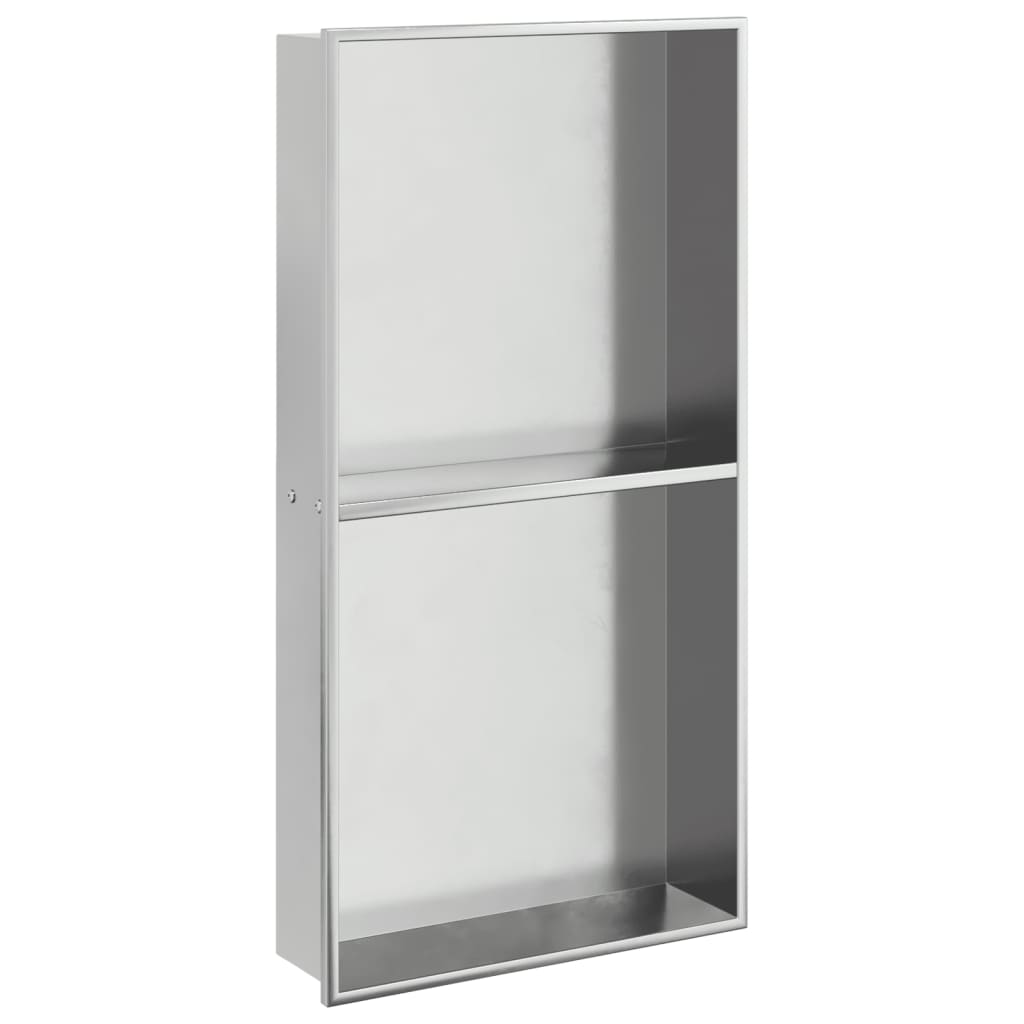 Nicchia Per Doccia Argento Spazzolato 32x62x9cm In Acciaio Inox - Image 4