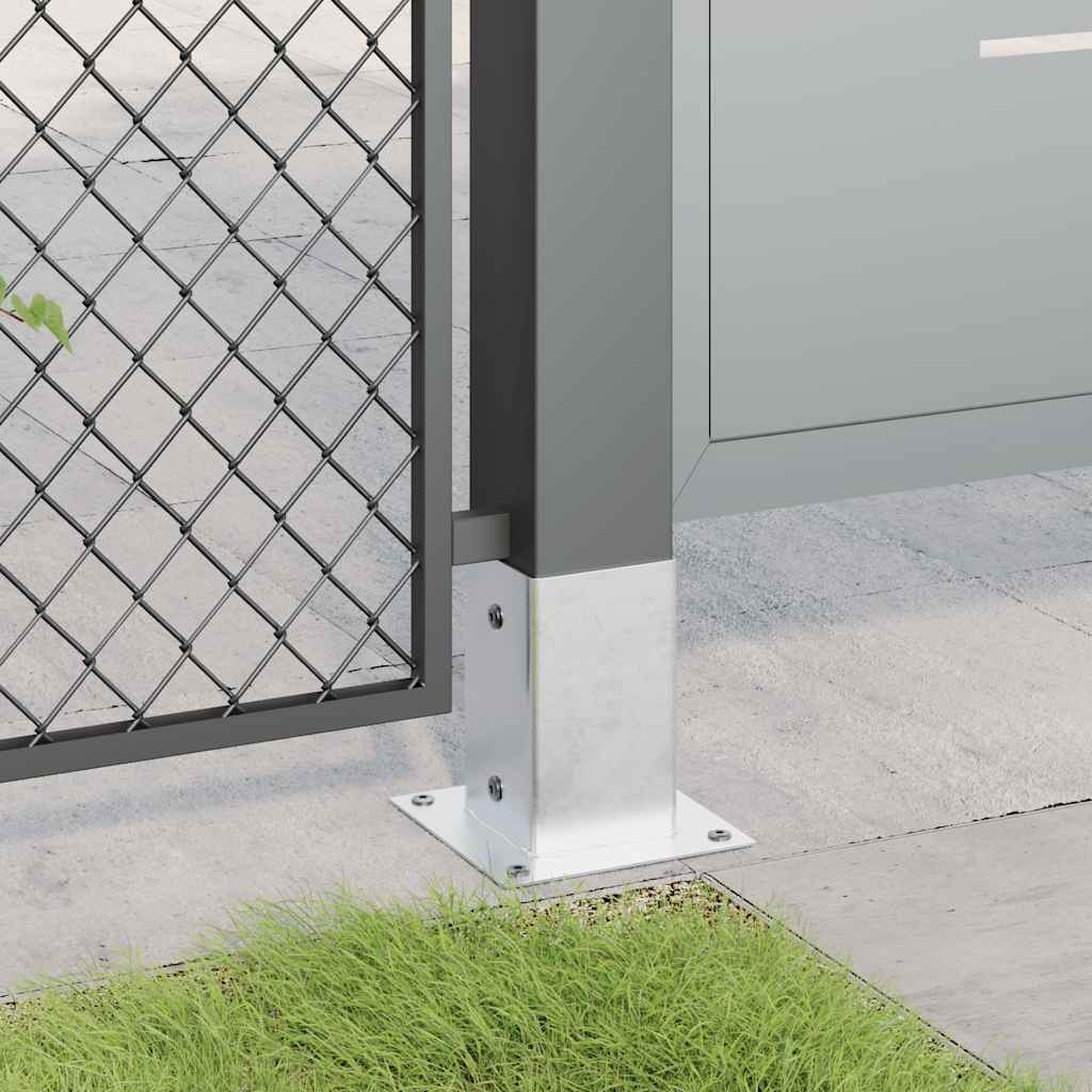 Basi Per Pali Quadrate 12 Pz Argento 81x81 Mm Acciaio Zincato