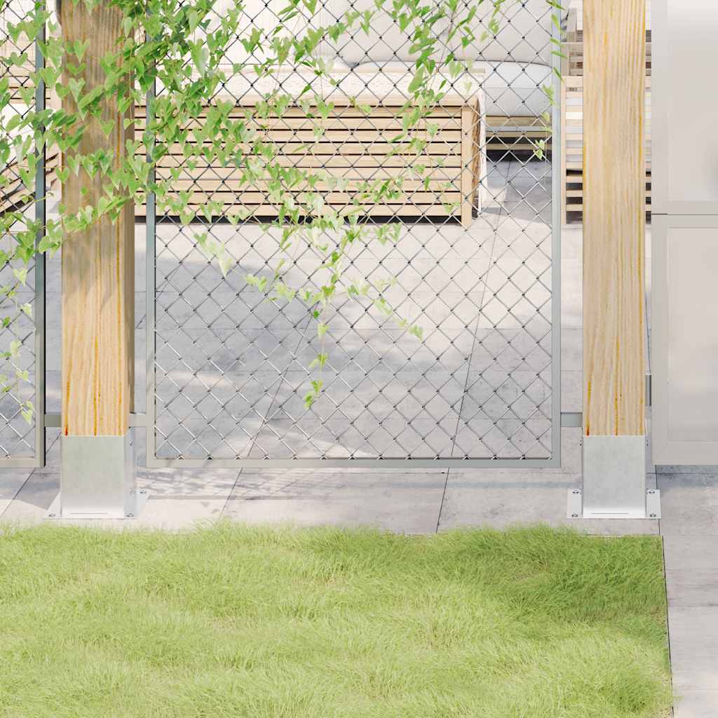 Basi Per Pali Quadrate 4 Pz Argento 121x121 Mm Acciaio Zincato - Image 5