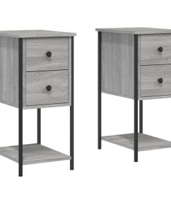 Comodini 2 Pz Grigio Sonoma 32x42x70 Cm In Legno Multistrato