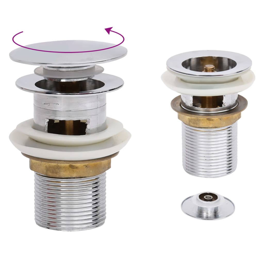 Scarico A Pressione Funzione Troppopieno Cromo 6,4x6,4x9,1cm