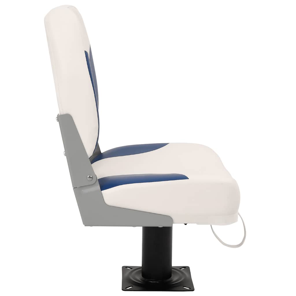 Set Sedile Per Barca Pieghevole 4 Pz Blu E Bianco 41x36x48 cm
