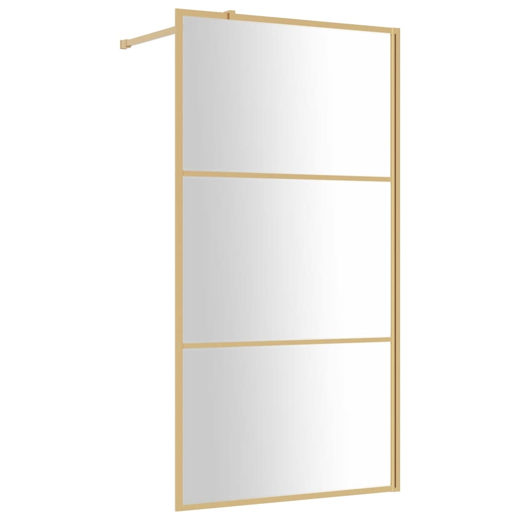 Parete Per Doccia WalK-In Vetro Trasparente Esg 115x195 Cm Oro - Image 4