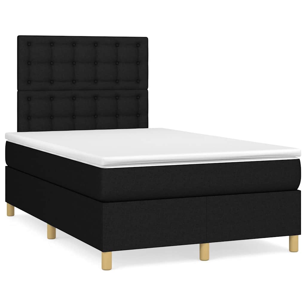 Giroletto A Molle Con Materasso Nero 120x190 Cm In Tessuto