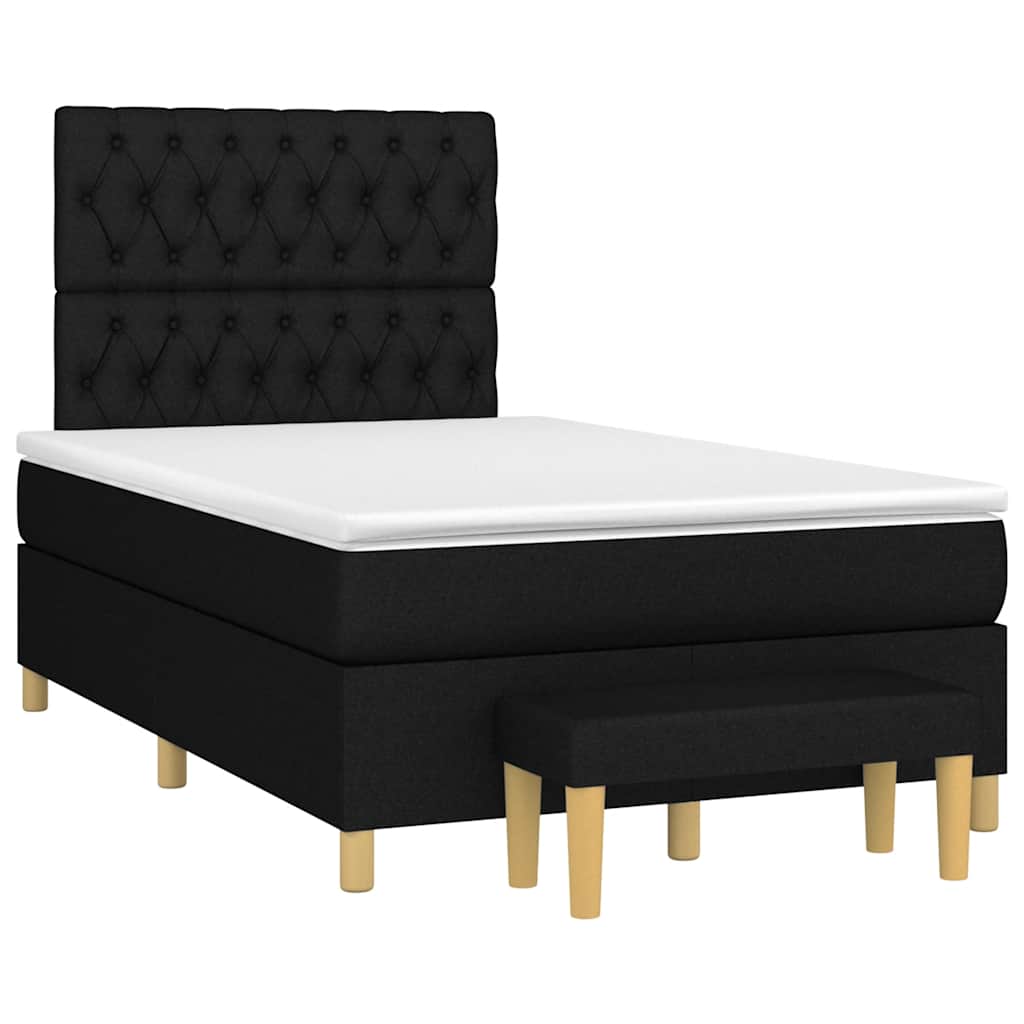 Giroletto A Molle Con Materasso Nero 120x190 Cm In Tessuto