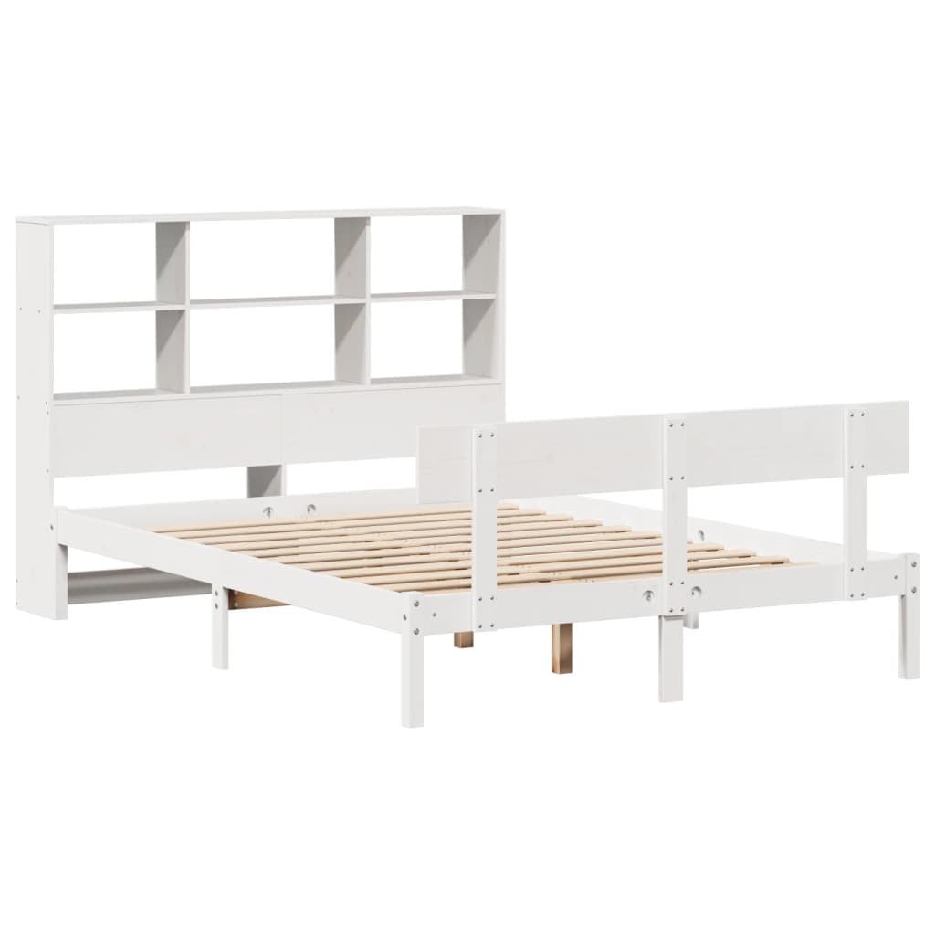 Letto Libreria Senza Materasso Bianco 120x190 Cm Legno Di Pino