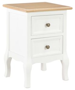 Comodini Bianchi 2 Pz 35x30x49 Cm In Mdf