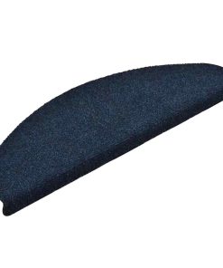 Tappetini Per Scale Autoadesivi 15 Pz 65x21x4 Cm Blu Navy Semicircolari Grandi