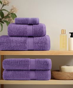 Asciugamani Da Doccia Solund 10 Pz Viola 70x140cm 600 G/m²