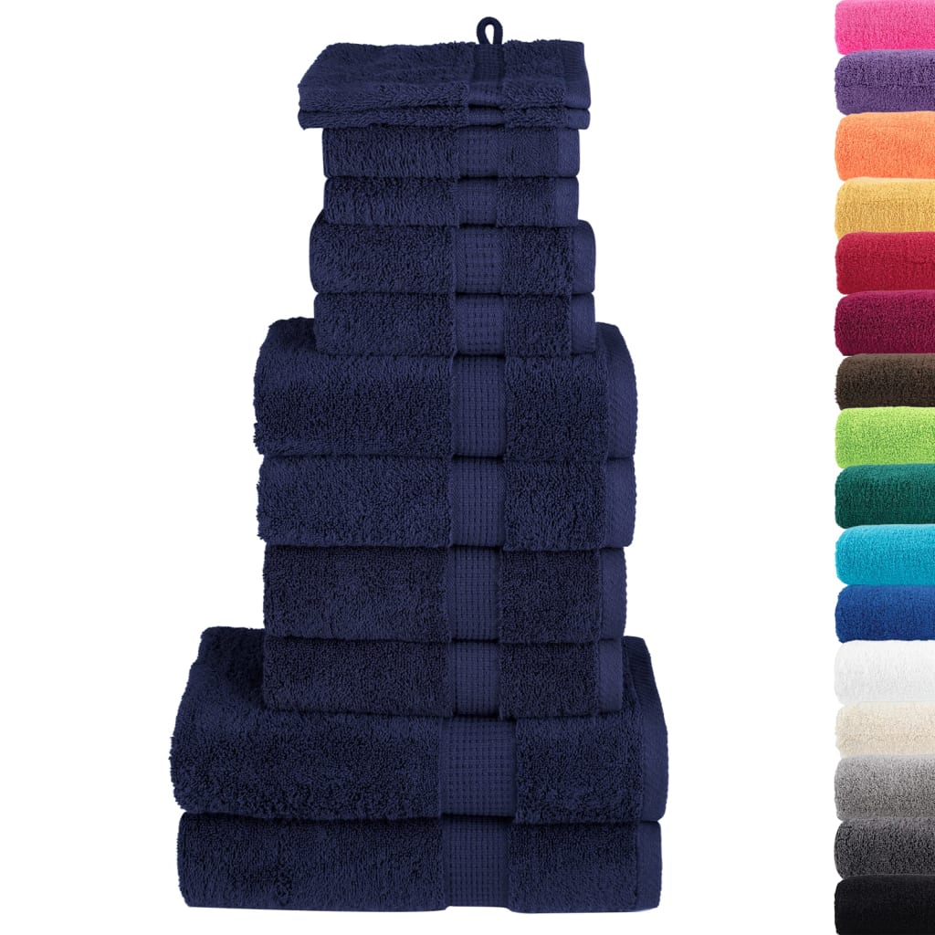 Set Asciugamani Solund 12 Pz Blu Navy 600 Gsm
