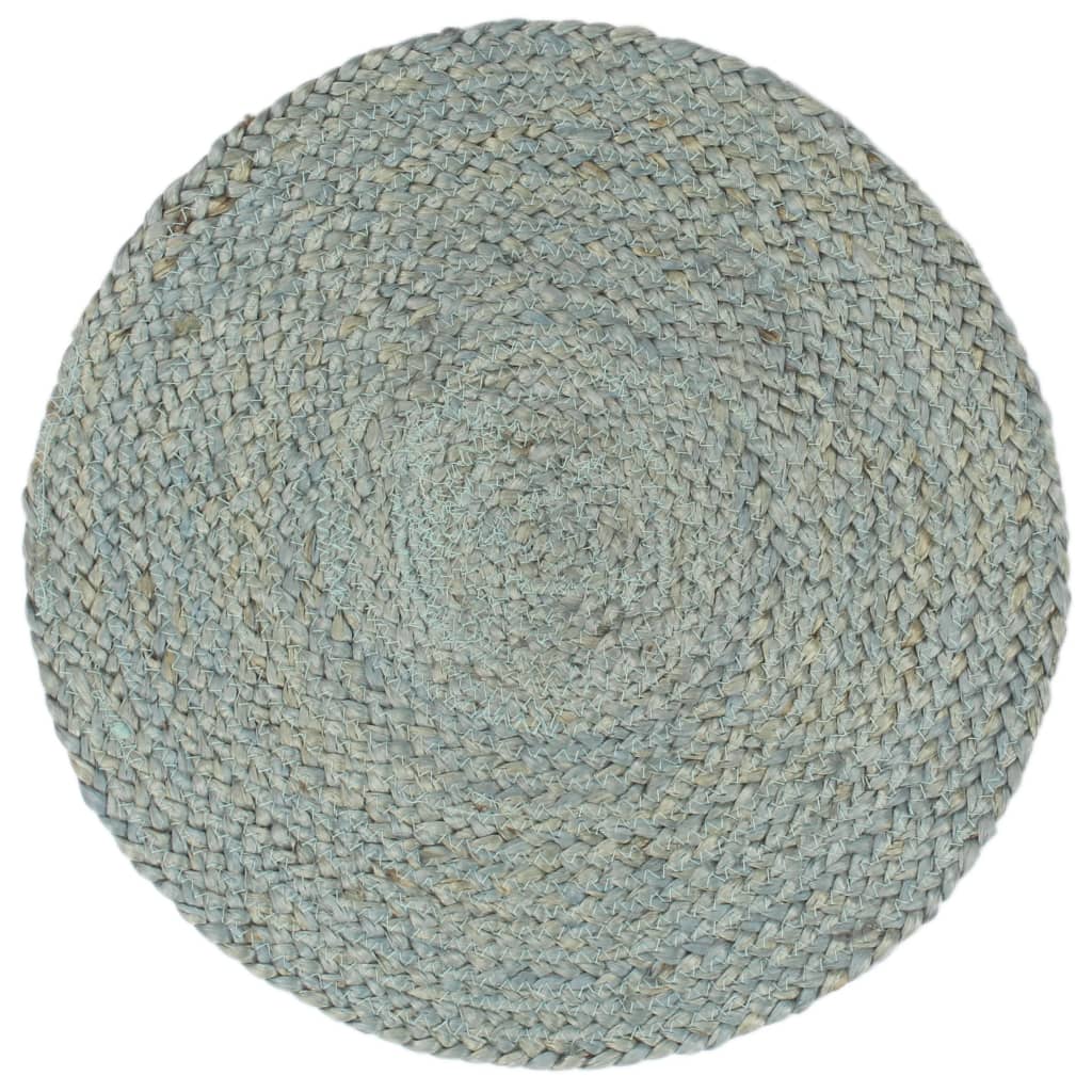 Tovagliette 6 Pz Verde Oliva Neutro 38 Cm Rotonde In Juta
