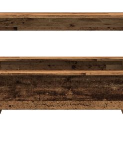 Set Tavolo Da Pranzo E Panche 3 Pz Legno Antico In Truciolato