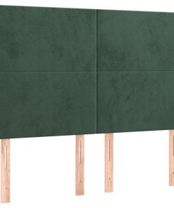 Testiera A Led Verde Scuro 144x5x118/128cm In Velluto