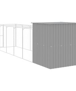 Casetta Cani Corsa Grigio Chiaro 165x659x181 Cm Acciaio Zincato