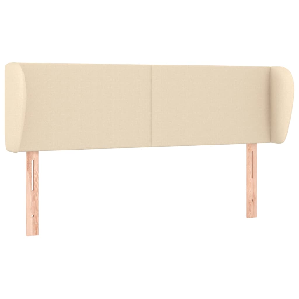 Testiera Ad Orecchio Crema 147x23x78/88 Cm In Tessuto