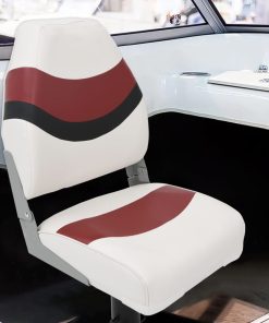 Set Sedile Da Barca Pieghevole 2pz Con Schienale Alto