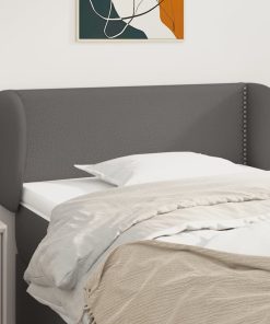 Testiera Ad Orecchio Grigia 83x23x78/88 Cm In Similpelle