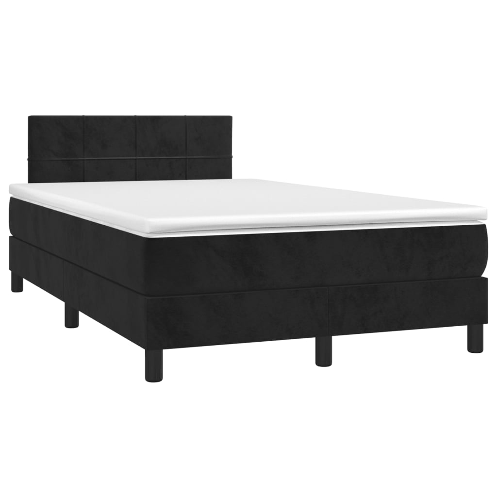 Giroletto A Molle Con Materasso Nero 120x190 Cm In Velluto