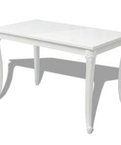 Tavolo Da Pranzo 116x66x76 Cm Bianco Lucido