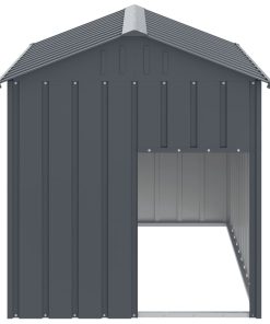 Casetta Cani Con Tetto Antracite 117x153x123 Cm Acciaio Zincato