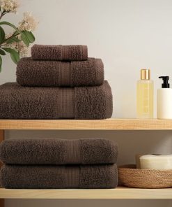 Asciugamani Premium Solund 4 Pz Marrone 30x30 Cm 600 G/m²