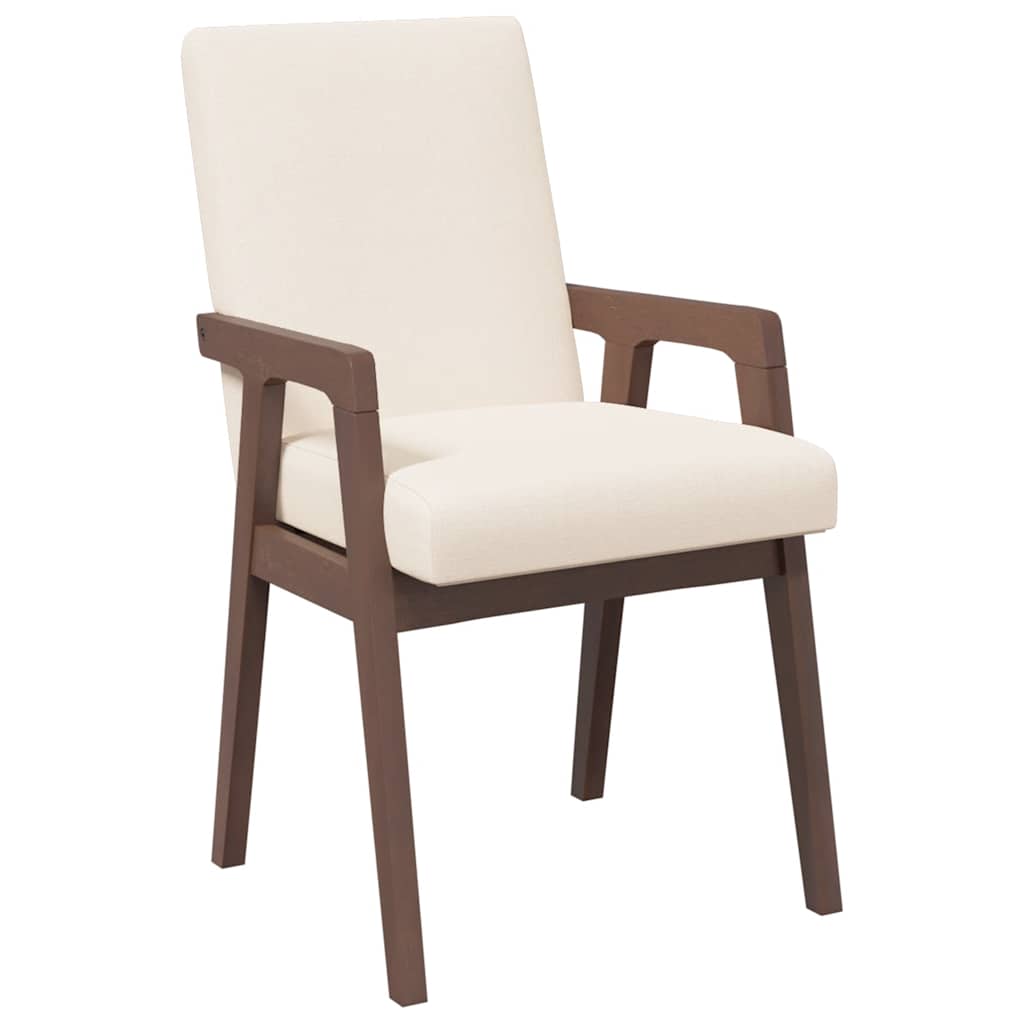 Sedie Da Pranzo Con Cuscini 2pz Marrone Legno Massello Di Hevea