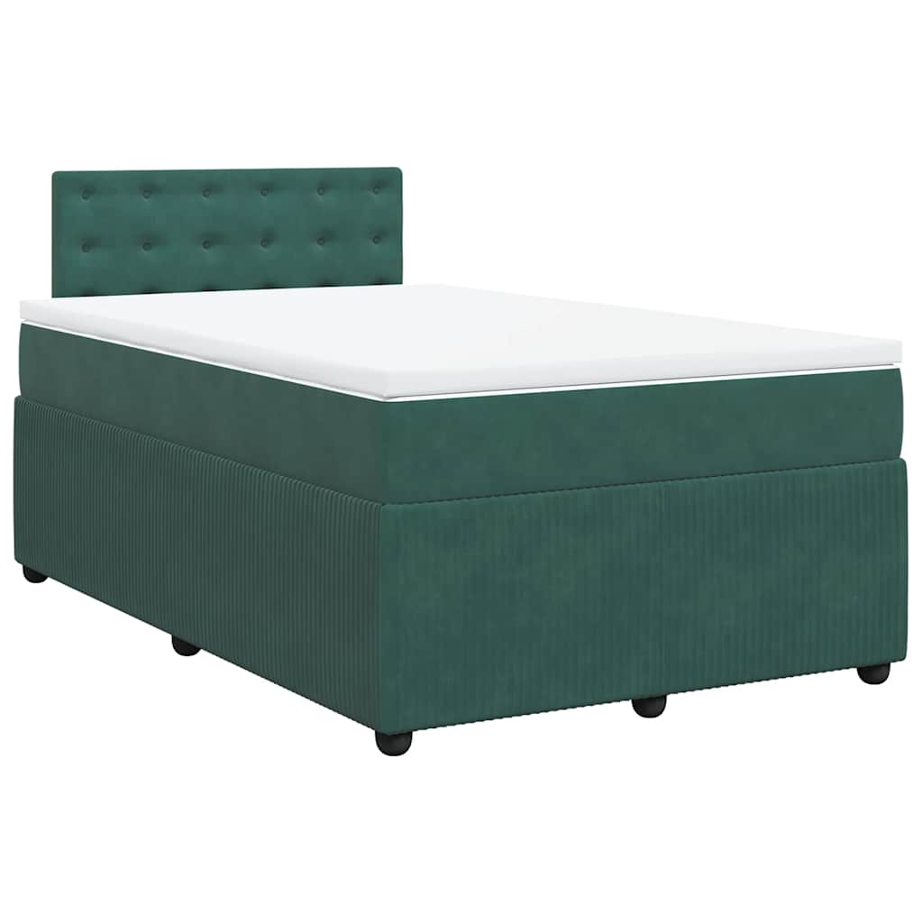 Giroletto A Molle Con Materasso Verde Scuro 120x190 Cm Velluto