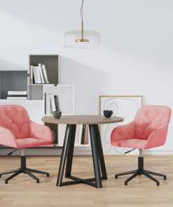 Sedie Da Pranzo Girevoli 2 Pz Rosa In Velluto