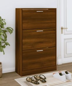 Scarpiera Rovere Marrone 63x24x103 Cm In Legno Multistrato