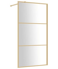 Parete Per Doccia WalK-In Vetro Trasparente Esg 100x195 Cm Oro