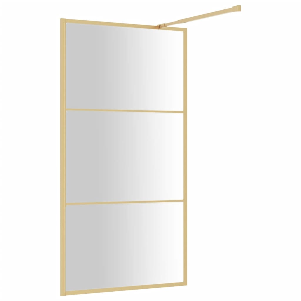 Parete Per Doccia WalK-In Vetro Trasparente Esg 100x195 Cm Oro - Image 6