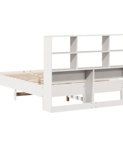 Letto Libreria Senza Materasso Bianco 140x200 Cm Legno Di Pino