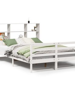 Letto Libreria Senza Materasso Bianco 140x200 Cm Legno Di Pino