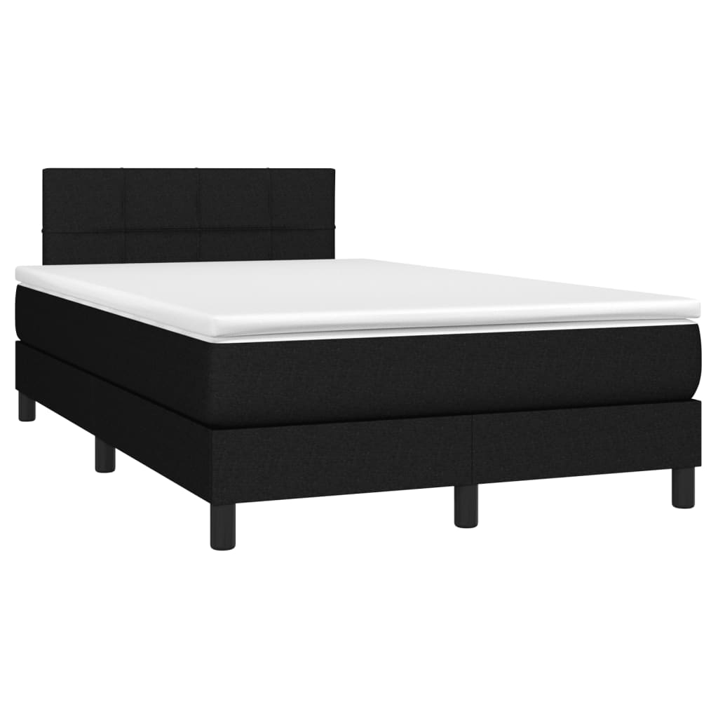 Giroletto A Molle Con Materasso Nero 120x190 Cm In Tessuto