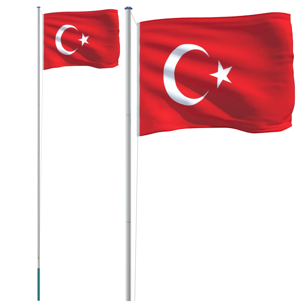 Asta E Bandiera Turchia 6,23 M Alluminio