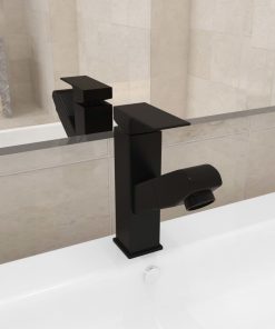 Rubinetto Lavabo Da Bagno Funzione Estraibile Nero 157x172 mm