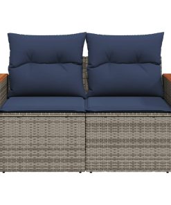 Divano Da Giardino Con Cuscini A 2 Posti Grigio In Polyrattan