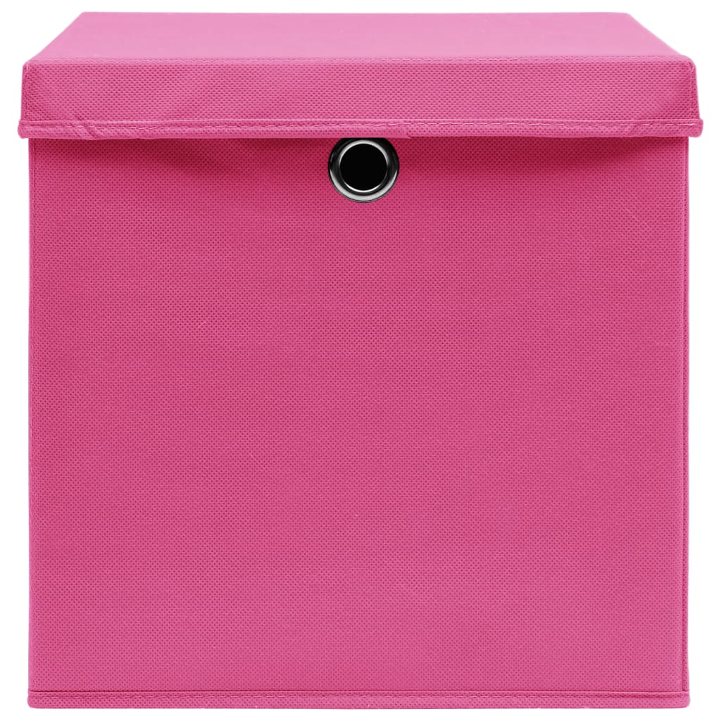 Contenitori Con Coperchi 10 Pz 28x28x28 Cm Rosa - Image 4